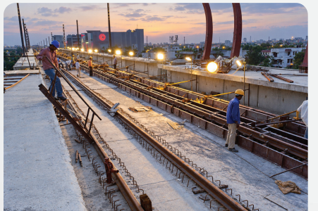 Metro rail track beam formwork for Delhi Metro